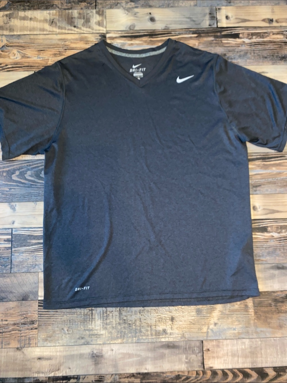 NWOT Nike Grey V-Neck Dri-FIT Short Sleeve Tee